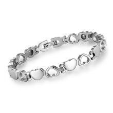 (Silver) Magnetic Bracelets Titanium Steel Therapy Bracelet Jewelry Pain Relief For Arthritis