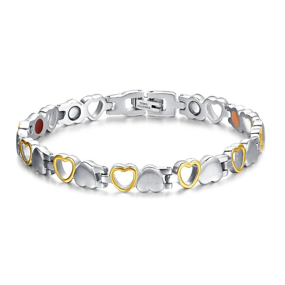 (Gold And Silver) Magnetic Bracelets Titanium Steel Therapy Bracelet Jewelry Pain Relief For Arthritis Not,Specified