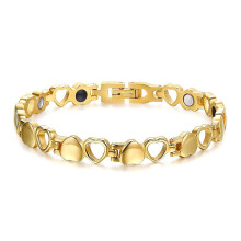 (Gold) Magnetic Bracelets Titanium Steel Therapy Bracelet Jewelry Pain Relief For Arthritis