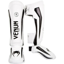 (Medium) Venum Mma Muay Thai Elite Shin Guards - White/Black