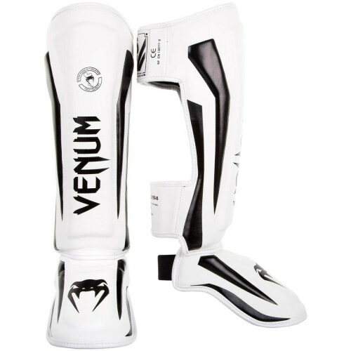 (Medium) Venum Mma Muay Thai Elite Shin Guards - White/Black