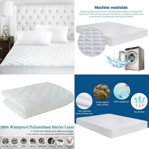(Super king) Best 100% COTTON EXTRA DEEP 30CM(16'') QUILTED MATTRESS PROTECTOR 1