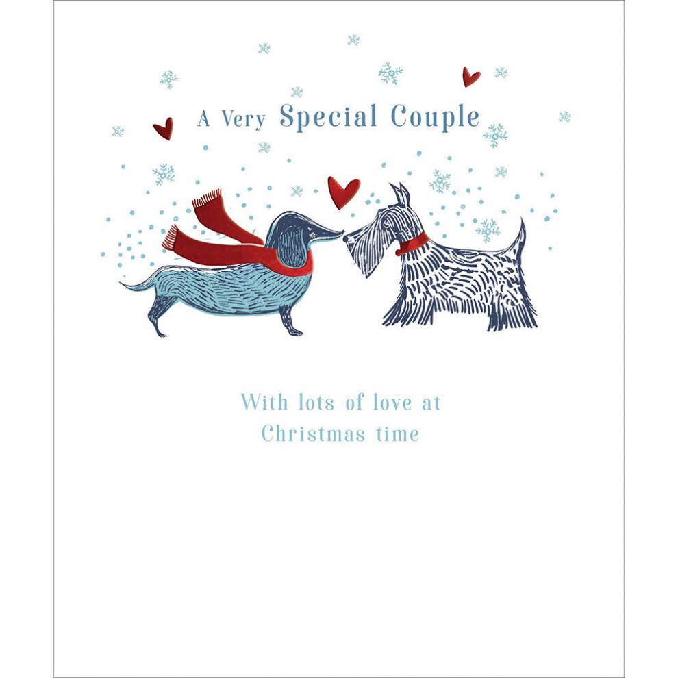 A Very Special Couple Dachshund & Scottie Dog Christmas Card Xmas Greeting Cards