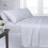 (Double Fitted Sheet, White Stripes) Egyption Cotton Flat Sheets & Fitted Bed Sheets 1
