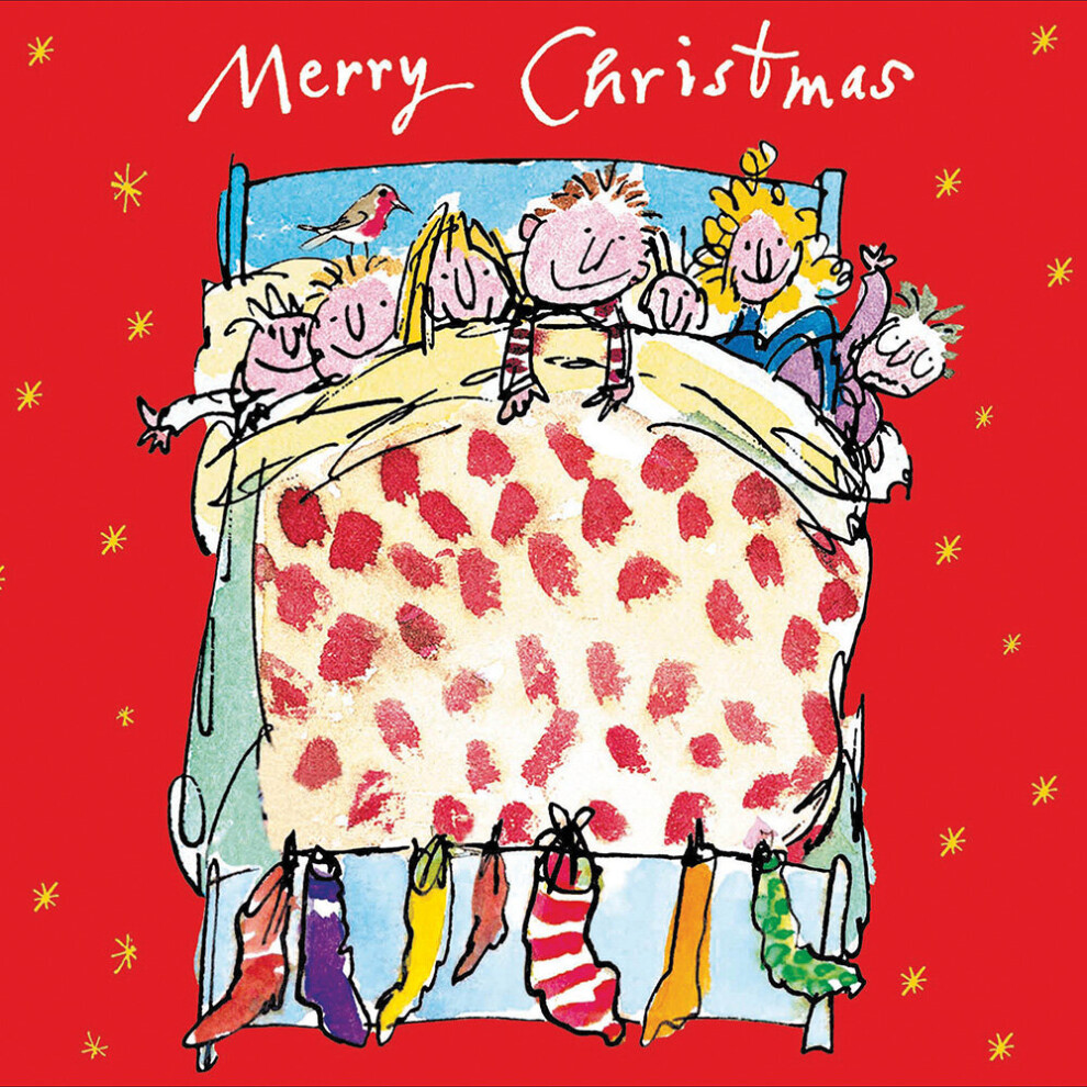 Quentin Blake Merry Christmas Kids Stockings Christmas Card Xmas Greeting Cards