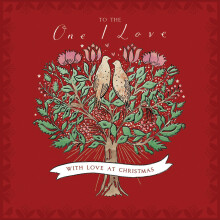 To The One I Love Birds With Love At Christmas Card Xmas Greeting Cards