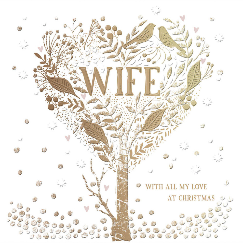 Wife With All My Love Xmas Festive Foiled Christmas Card Xmas Greeting Cards