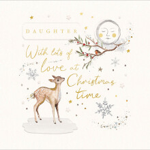 To My Daughter With Lots Of Love Embellished Christmas Card Xmas Greeting Cards
