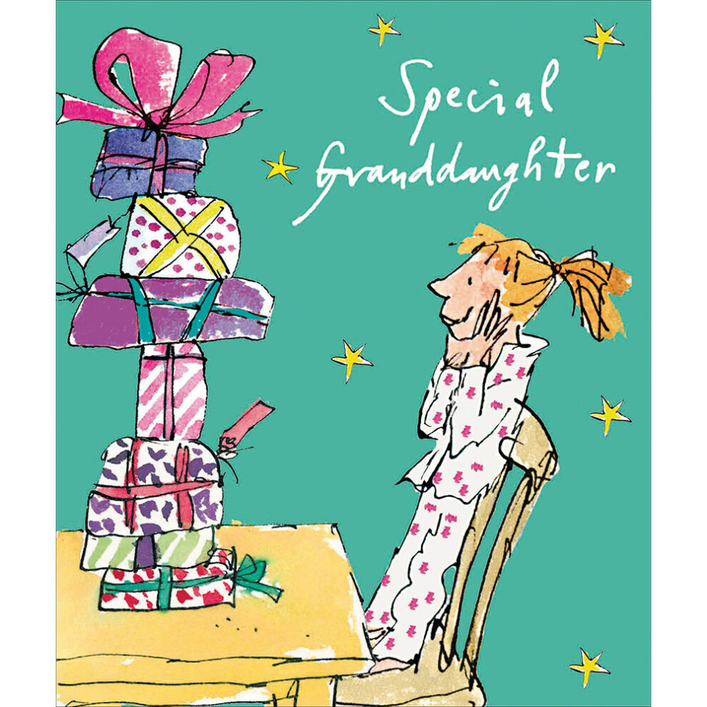 Quentin Blake Special Granddaughter Presents Christmas Card Xmas Greeting Cards