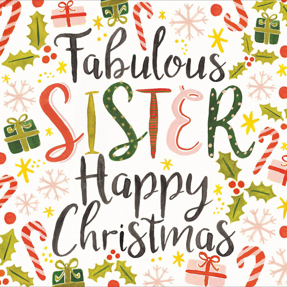 Fabulous Sister Happy Christmas Presents Christmas Card Xmas Greeting Cards