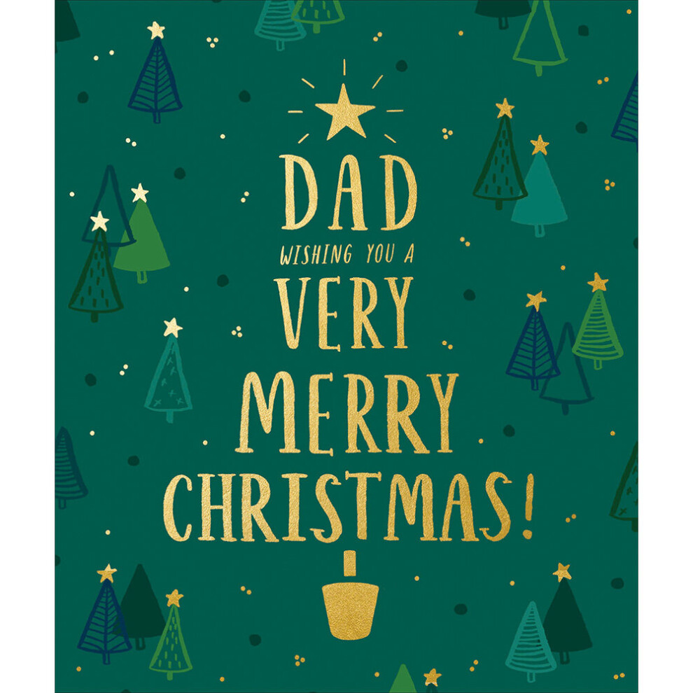 Dad Wishing You A Very Merry Christmas Foiled Christmas Card Xmas Greeting Cards