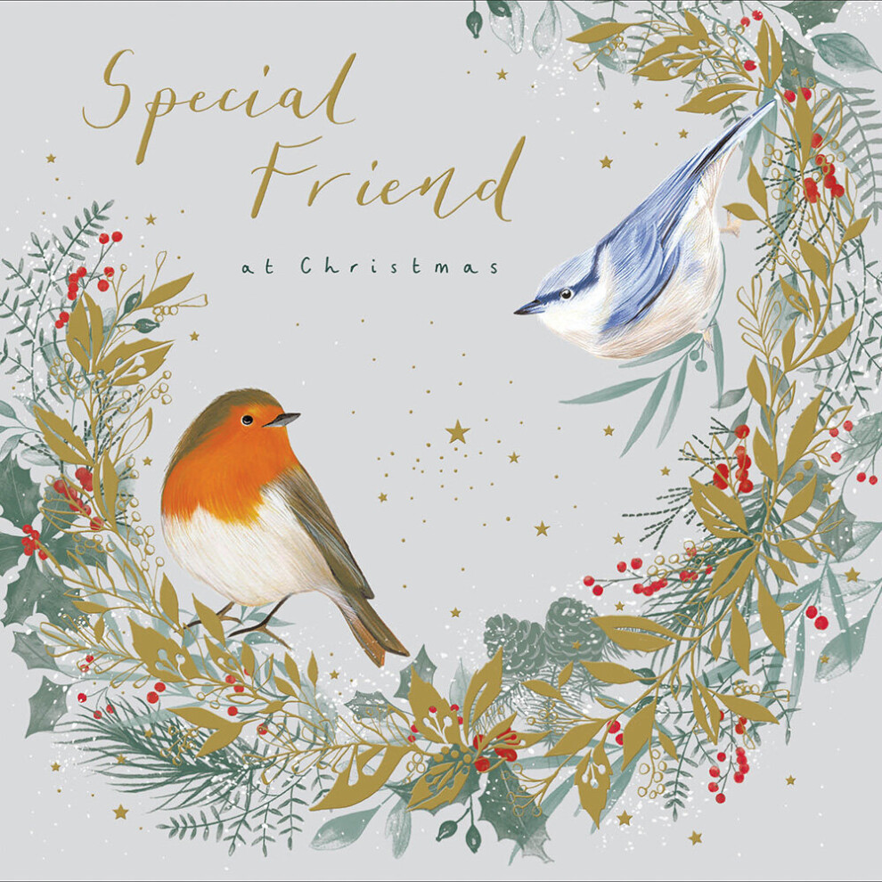 Special Friend At Christmas Festive Wreath Christmas Card Xmas Greeting Cards