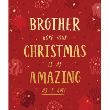 Brother Hope Your Christmas Is Amazing Foiled Christmas Card Xmas Greeting Cards