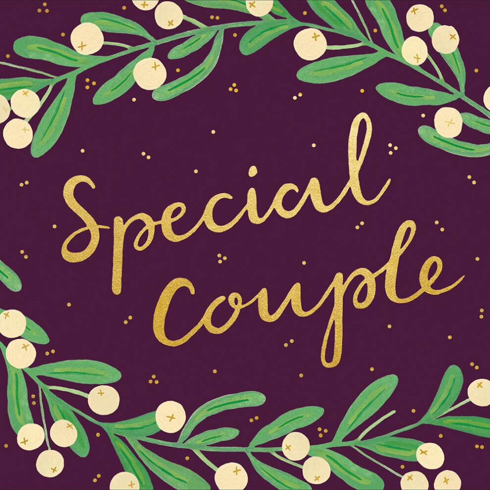 Special Couple Festive Xmas Mistletoe Foiled Christmas Card Xmas Greeting Cards