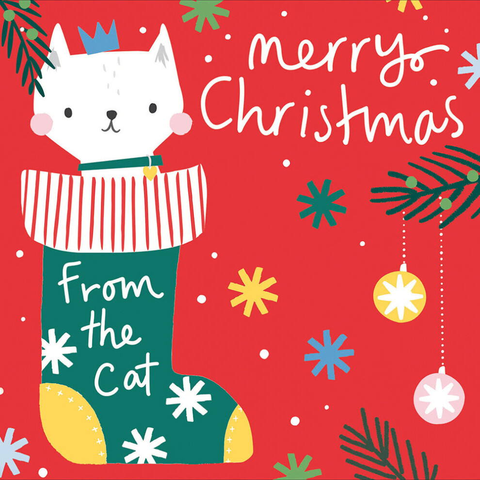 From The Cat Merry Christmas Cute Festive Christmas Card Xmas Greeting Cards