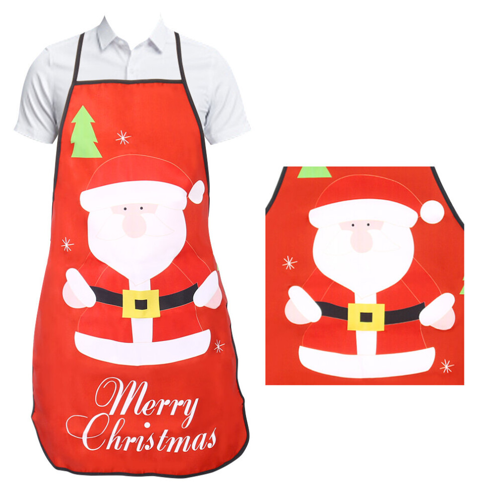 (Red Santa Claus) Time to Sparkle Christmas Apron Xmas Cartoon Kitchen Winter Party Restaurant Home Chef Cooking Baking BBQ Festival Gift Outdoor Indoor Decor