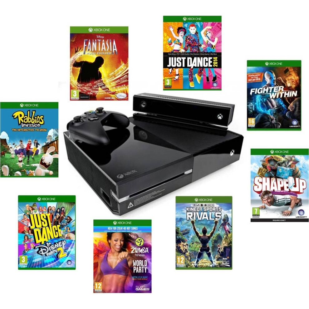 Refurbished Microsoft Xbox One Console & Kinect Sensor camera + Controller  Sports Rivals Just dance Zumba Shape Up Disney Fantasia Rabbids Fighter  Within on OnBuy