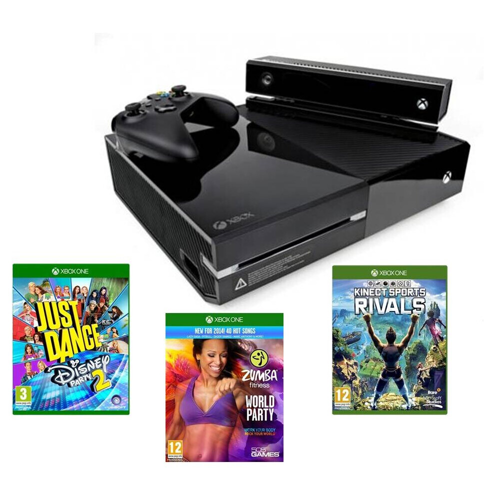 (Kinect Disney Just Dance Zumba Sports rivals) Microsoft Xbox One Console & Kinect Sensor camera + Controller Sports Rivals Just dance Zumba Shape Up