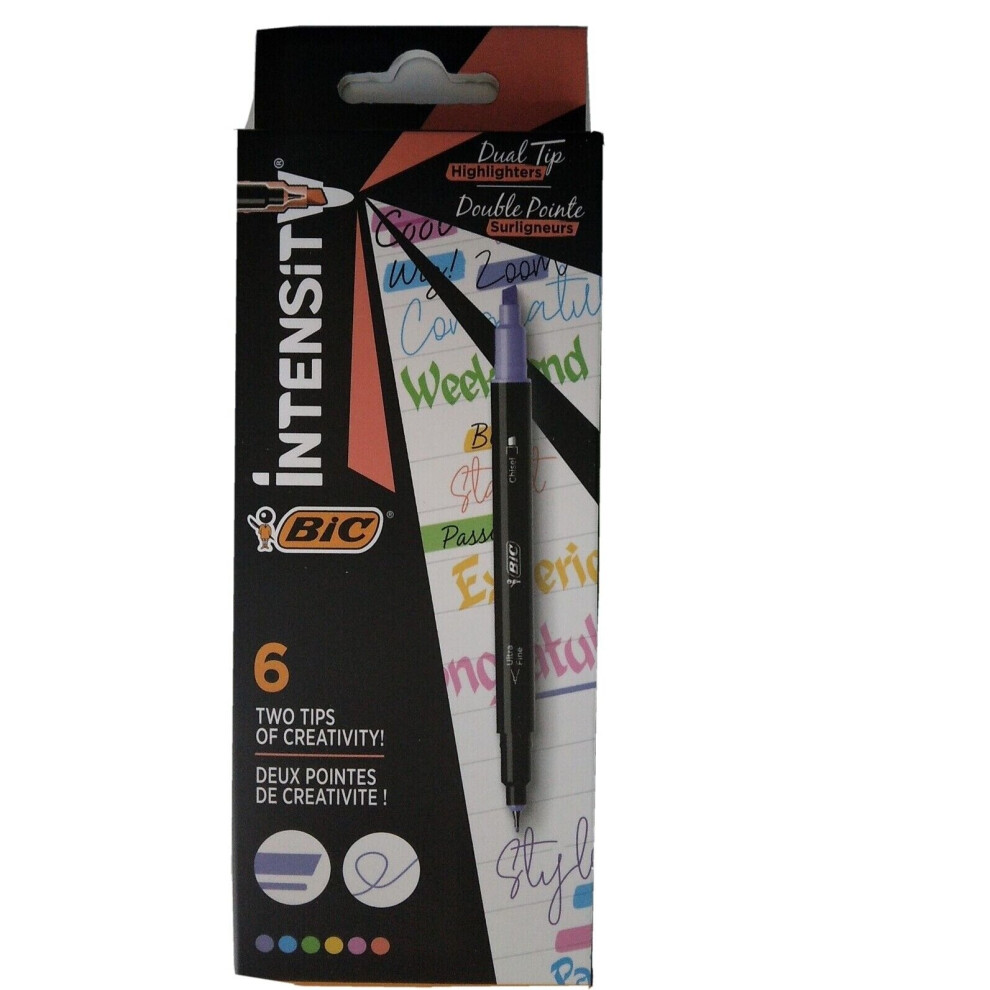 BIC Intensity Dual Tip Highlighters (Pack of 6)