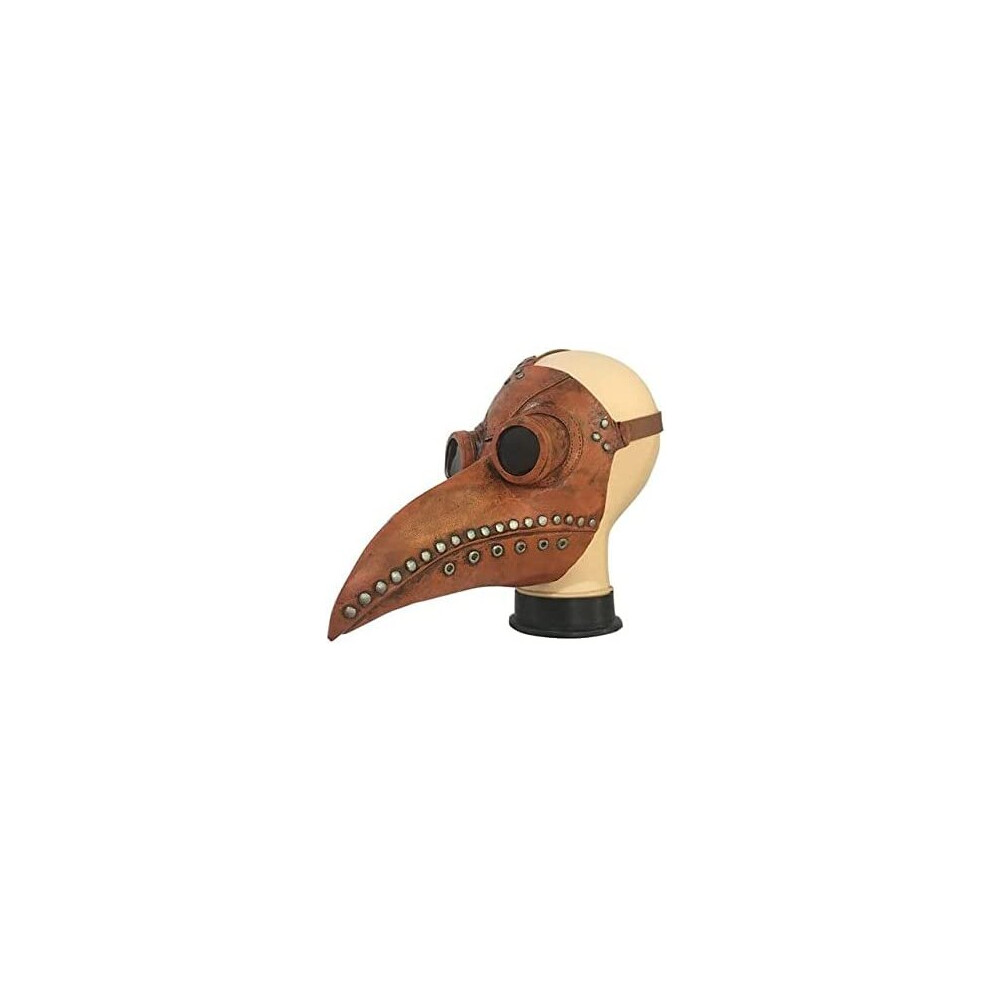 (Leather Brown) eBoutik - Halloween Plague Doctor Bird Beak Mask - Gothic Dress Up For Cosplay, Parties & Trick Or Treat (Black)-image-OPC-P9Y9YMG-NEW