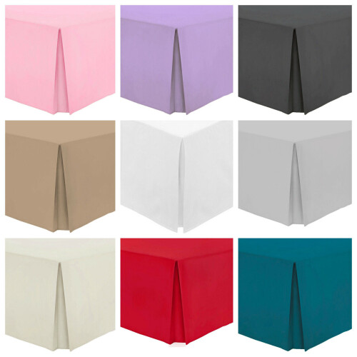 (Double, Red) Plain Dyed Pleated Base Poly Cotton Valance Sheets 1