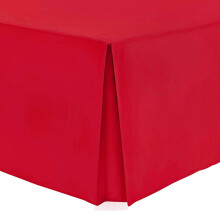 (Double, Red) Plain Dyed Pleated Base Poly Cotton Valance Sheets
