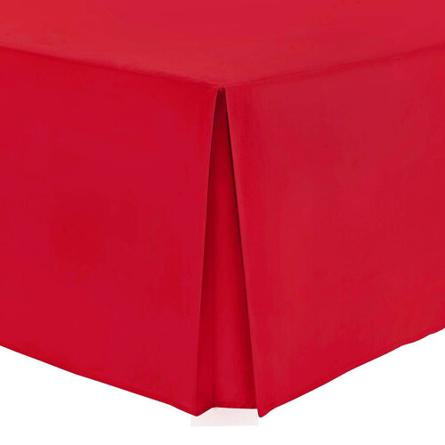 (Double, Red) Plain Dyed Pleated Base Poly Cotton Valance Sheets
