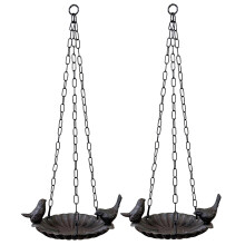 Hanging Cast Iron Garden Wild Bird Bath (Set of 2)