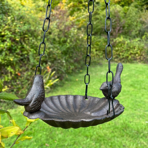 Selections Hanging Cast Iron Garden Bird Bath Feeder 1