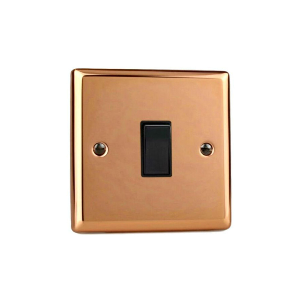 Varilight Xy1b.cu Light Switch 1 Gang 2 Way 10 Amp Polished Copper 5021575967913