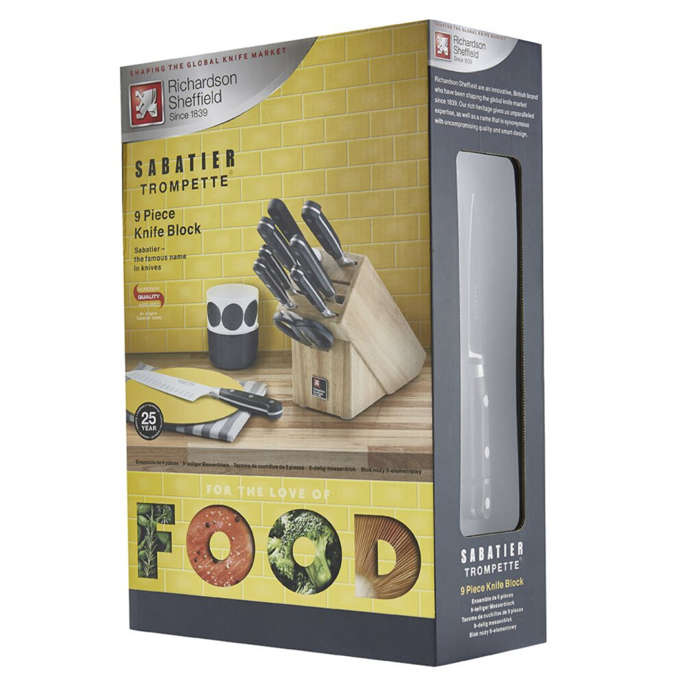 Richardson Sheffield Sabatier Trompette 9 Piece Knife Block Set