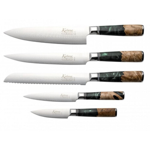 Katana Elements 6 Piece Knife Block Set Rainforest Green 1