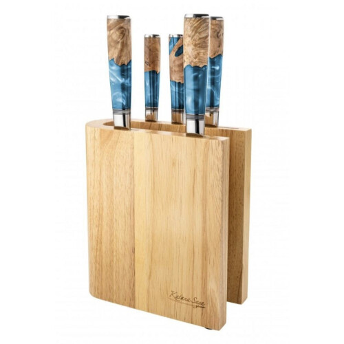 Katana Elements 6 Piece Knife Block Set Ocean Blue