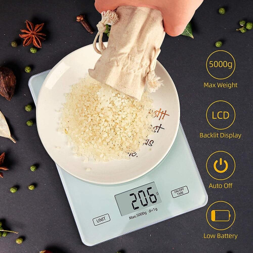Electronic Kitchen Scales, Digital Scales With Glass Lcd Display 1
