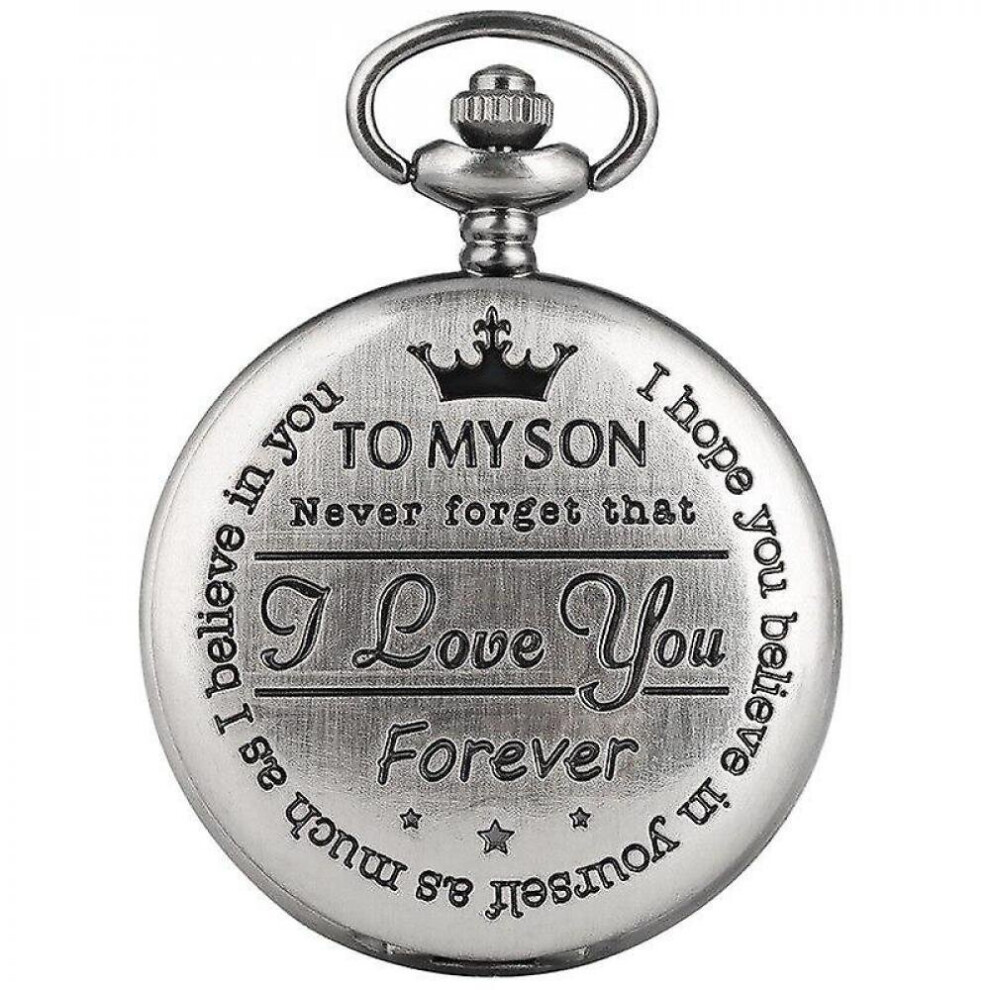 Photos - Wrist Watch HKHBJS Vintage To My Son I Love You Quartz Pocket Watch Necklace Fob Gift Watches 