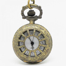 Steampunk Heavy Metal Sun Wheel Flip Pocket Watch Necklace Pendant Kids Watches