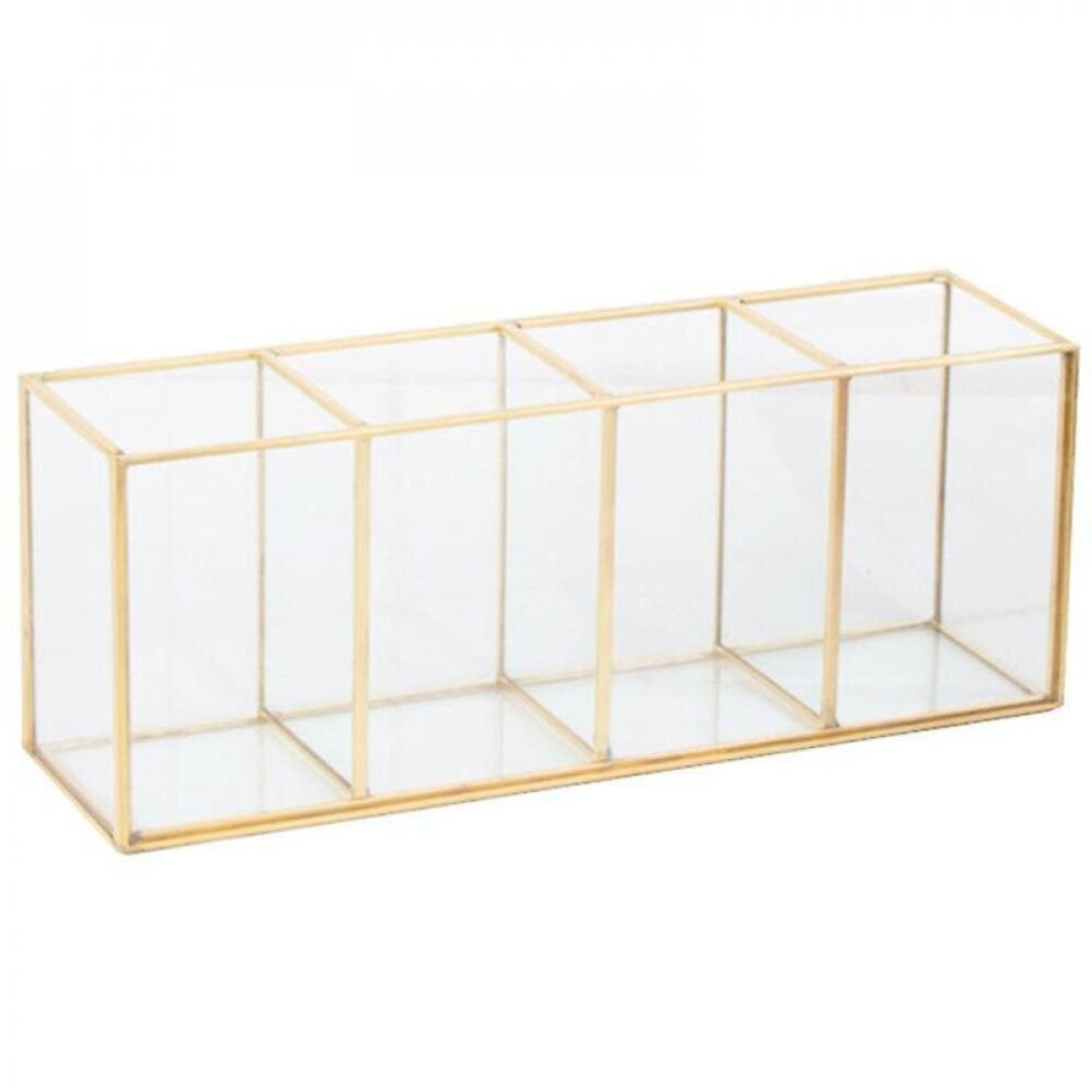 Hkhbjs Luxury Clear Glass Makeup Box Cosmetic Storage Box Makeup Organizer Pencil Lipstick Organizers