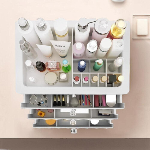 Plastic Drawer Makeup Organizer Cosmetic Nail Desktop Storage Container 1