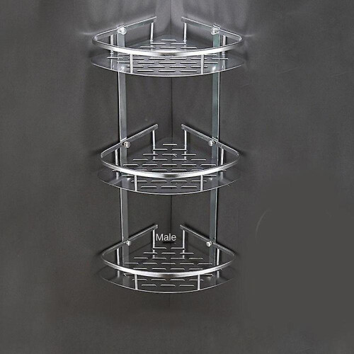 Three-layer Space Aluminum Triangular Shelf, Bathroom Corner Frame Without Punching