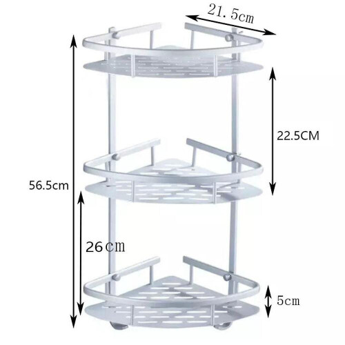Three-layer Space Aluminum Triangular Shelf, Bathroom Corner Frame Without Punching 1