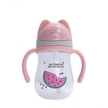 350ml Cartoon Baby Feeding Bottle Infant Children Drinking Bottle Kids Pp(pink)