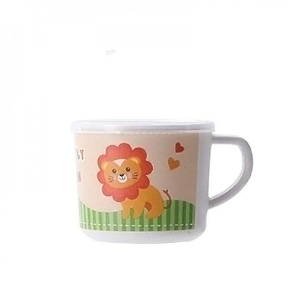 Children's Feeding Cups Fall Proof Creative Bamboo Fiber Baby Cups With Lid(Lion) Hkhbjs