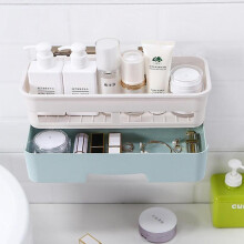 No Punching Toilet Drawer Type Wash Rack, Suction Cup Plastic Bathroom Rack