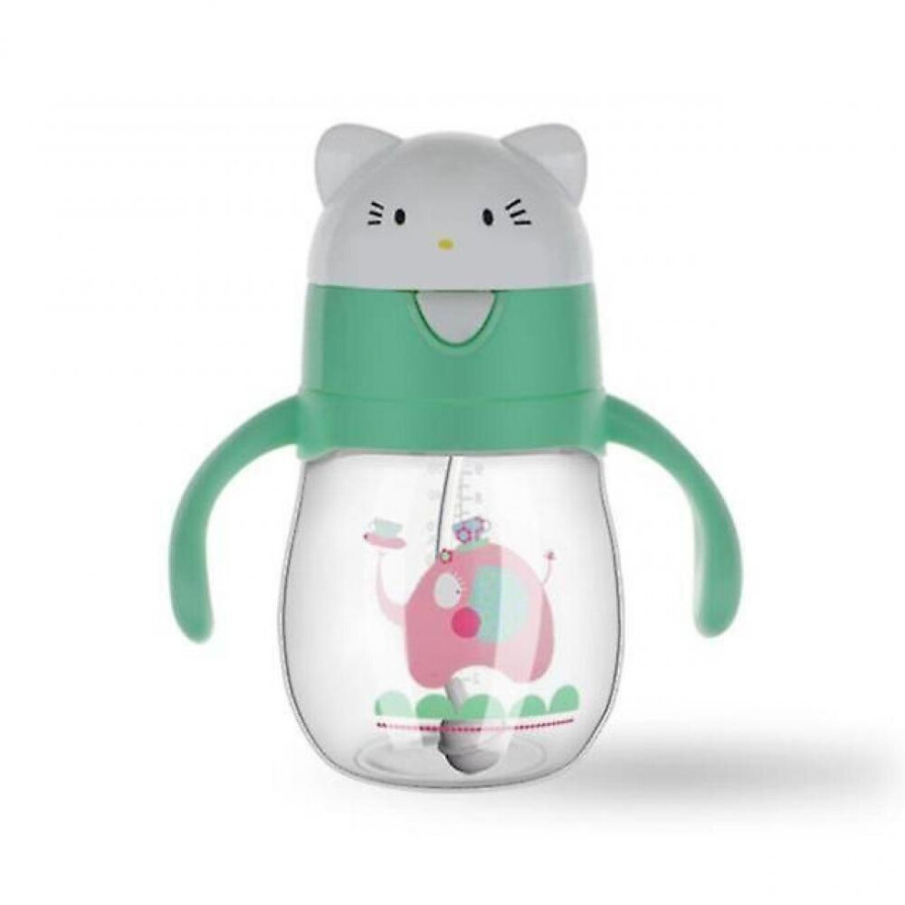 270Ml Children Newborn Straw Cup With Double Handles Baby Feeding Learning Drinking Bottle(Green) Green Hkhbjs