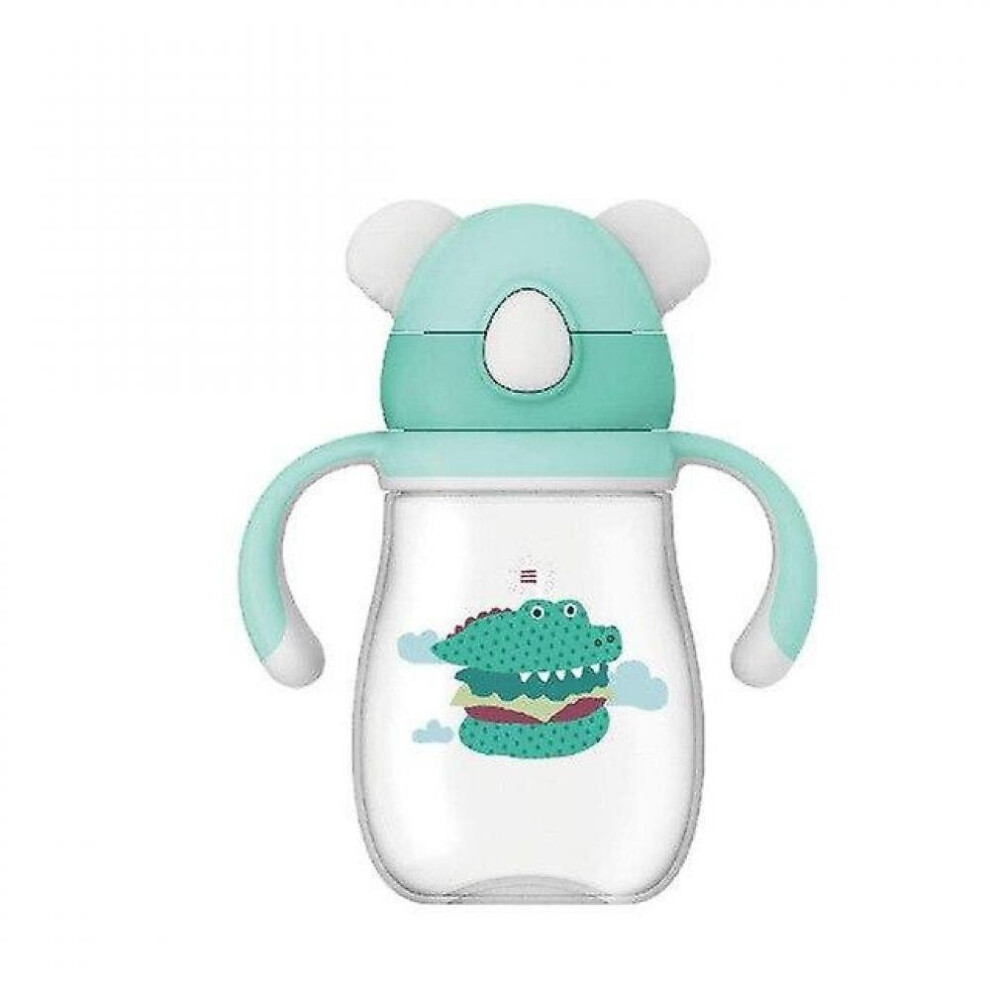 Cartoon Baby Sippy Cup Outdoor Belt Tritan Cup Children's Water Cup (Green) Green Hkhbjs
