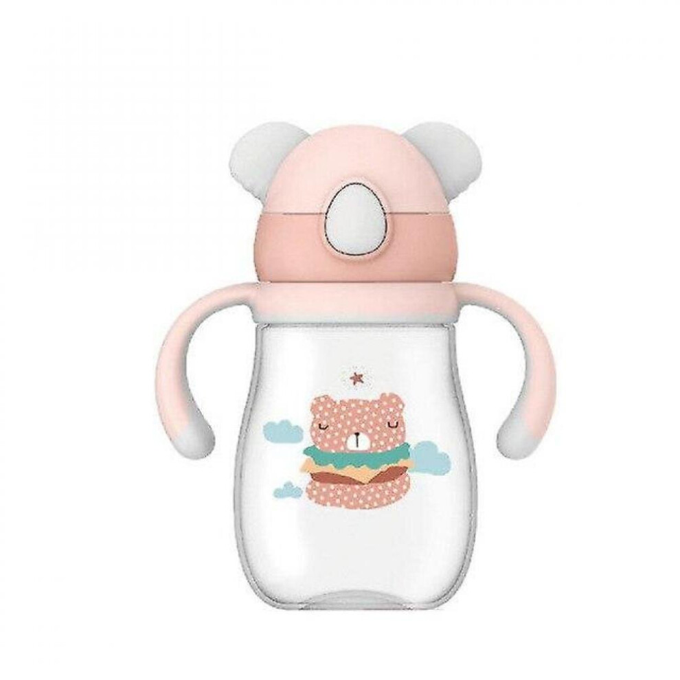 Cartoon Baby Sippy Cup Outdoor Belt Tritan Cup Children's Water Cup (Pink) Pink Hkhbjs