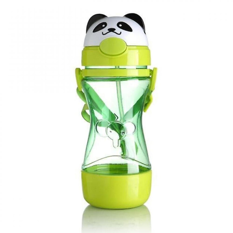450Ml Baby Kids Straw Cup Drink Water Cup With Handle Cute Water Juice Training Bottle(Green) Green Hkhbjs