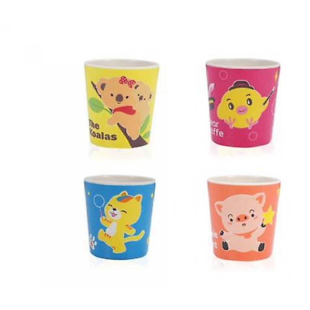 Hkhbjs 4Pcs Kids Cups Natural Bamboo Fiber Baby Cup Toddler Water Suit Children Cup(Set B)