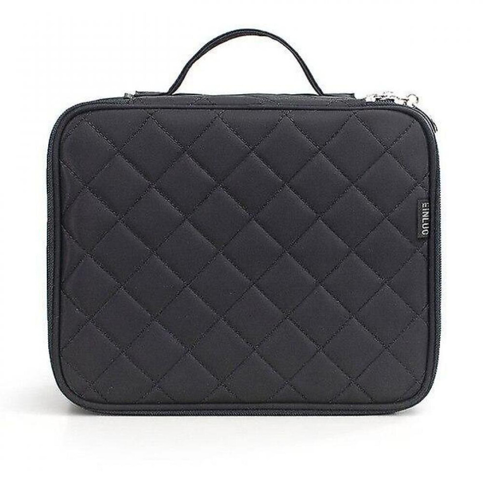 Hkhbjs Large Capacity Cosmetic Bag Makeup Brush Organizer Double Layer Dot Pattern Travel Organizer