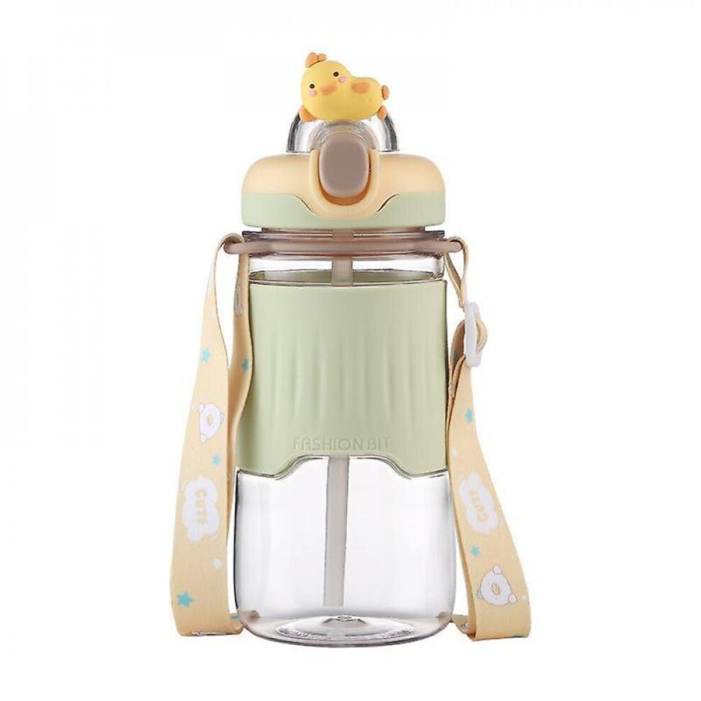 600Ml Creative Children Strap Straw Cup, Large Capacity Water Cup, Portable Female High Value Cup Hkhbjs